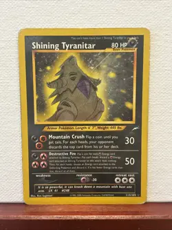 Shining Tyranitar 113/105 Neo Destiny Holo HP Pokemon Single - Image 1