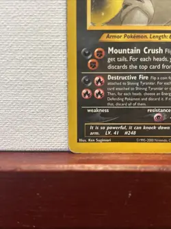 Shining Tyranitar 113/105 Neo Destiny Holo HP Pokemon Single - Image 5
