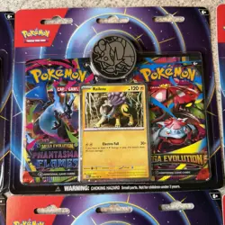 Pokemon TCG Lot Of (6) Phantasmal Flames, Mega Evolution 2 Pack Blister, Raikou - Image 3