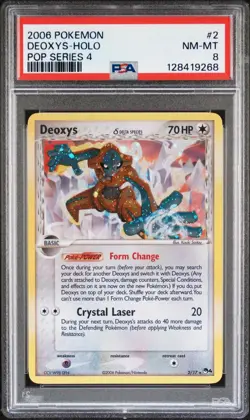 Pokemon Deoxys Holo POP Series 4 2/17 PSA 8 - Image 1