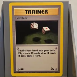 Pokemon Gambler Fossil 1st Edition Wizards Common Regular 60/62 Trainer - Image 1