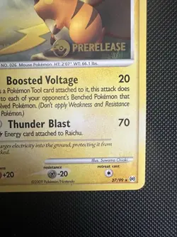Pokemon Raichu 27/99 Arceus Prerelease STAFF Promo Lightly Played! - Image 4