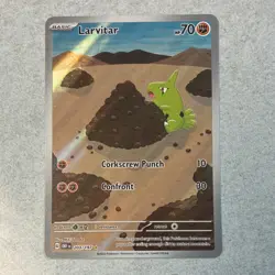 Pokemon TCG Larvitar 203/197 SV03 Obsidian Flames Illustration Rare Holo Basic … - Image 1