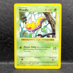 1999 WOTC POKEMON BASE SET SHADOWLESS WEEDLE 69/102 COMMON (A) - Image 1