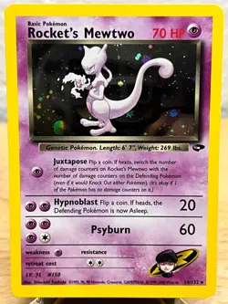 Gym Challenge Rocket's Mewtwo 14/132 Holo Rare Pokemon Unlimited Holo NM/M - Image 1