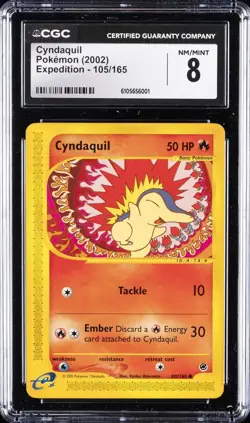 2002 POKEMON EXPEDITION #105 CYNDAQUIL CGC 8 - Image 1