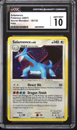 2007 POKEMON SECRET WONDERS SALAMENCE CGC 10 - Image 1