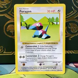 PORYGON 39/102 UNCOMMON BASE SET POKEMON SHADOWLESS LP - Image 1