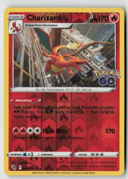 Charizard 010/078 - Pokemon GO Reverse Holo - PTCG - LP - Image 1