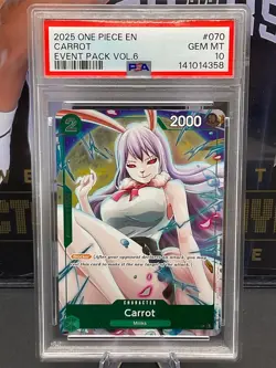 2025 One Piece English P-070 Carrot Event Pack Vol.6 PSA 10 GEM MINT - Image 1