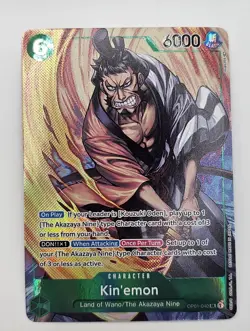 Namco One Piece CCG Kin'emon OP01-040 Super Rare Foil Romance Dawn 6000 Power - Image 1