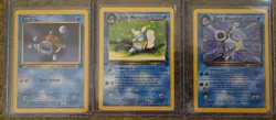 Pokemon Team Rocket Squirtle, Dark Wartortle, Dark Blastoise Lot Non-Holo - Image 1