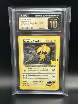 ROCKET’S ZAPDOS Pokemon Card 2021 Celebrations Classic Coll. #15 CGC 10 Pristine - Image 1