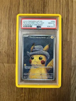 2023 Pokemon SVP EN PIKACHU Grey Felt Hat Pokemon X Van Gogh #085 PSA 10 - Image 1