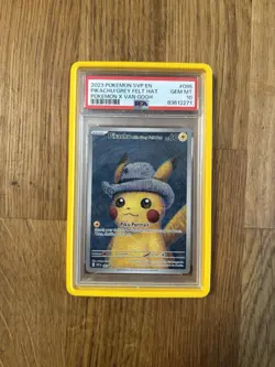 2023 Pokemon SVP EN PIKACHU Grey Felt Hat Pokemon X Van Gogh #085 PSA 10 - Image 2