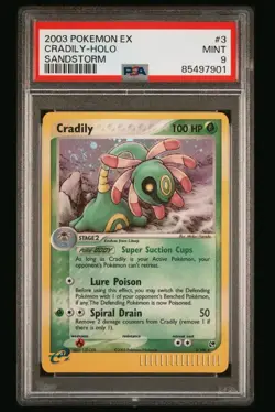 2003 POKEMON EX SANDSTORM CRADILY #3/100 HOLO RARE PSA 9 MINT - Image 1