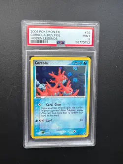 Pokemon Corsola Reverse Holo Ex Hidden Legends 32/101 PSA 9 MINT - Image 1