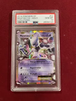 Pokemon XY Evolutions Mewtwo EX 52/108 Ultra Rare Holo Foil PSA 10 GEM MINT - Image 1