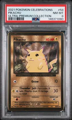 Pokemon - Pikachu Ultra Premium UPC Celebrations #58 Gold Metal - PSA 8 - Image 1
