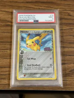 2006 Pokemon EX Holon Phantoms #79 Pikachu Reverse Holo Foil PSA 9 - Image 1