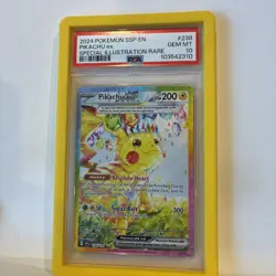 2024 POKEMON SSP EN-SURGING SPARKS SPECIAL ILLUSTRATION RARE PIKACHU EX PSA 10 - Image 3