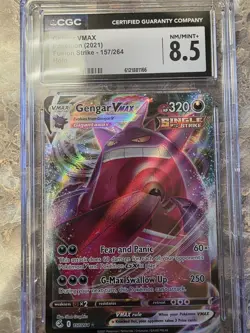 2021 Pokemon Gengar VMAX 157/264 Swsh08: Fusion Strike Holo CGC 8.5 - Image 1