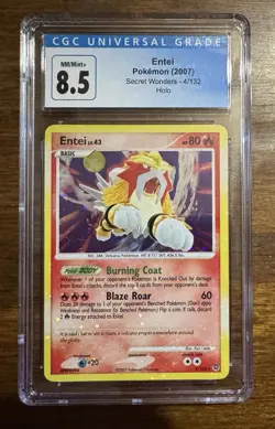 Pokemon Entei Secret Wonders Holo Rare 4/132 CGC 8.5 English Ryo Ueda 2007 - Image 1
