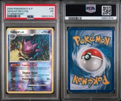 2008 POKEMON DIAMOND & PEARL STORMFRONT #18 GENGAR-REVERSE FOIL PSA 1 LOW POP 3! - Image 3