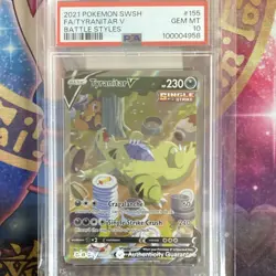 Pokemon Tyranitar V Full Art Single Strike Holo 155/163 Battle Styles PSA 10 - Image 2