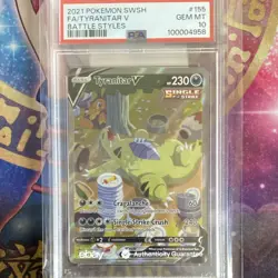 Pokemon Tyranitar V Full Art Single Strike Holo 155/163 Battle Styles PSA 10 - Image 3