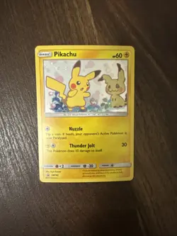 Pokemon TCG Pikachu SM162 Holo-Black Star Promo Card - Image 1