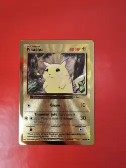 Pokemon Gold Metal Pikachu Card 58/102 Pokemon Celebrations 25th Anniversary - Image 3