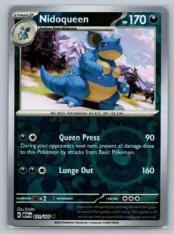 Nidoqueen SV: Scarlet & Violet 151 #031/165 Uncommon Reverse Holo Pokemon Card - Image 1