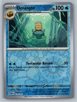Omanyte SV: Scarlet & Violet 151 #138/165 Uncommon Reverse Holo Pokemon Card - Image 1