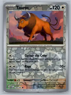 Tauros SV: Scarlet & Violet 151 #128/165 Uncommon Reverse Holo Pokemon Card - Image 1
