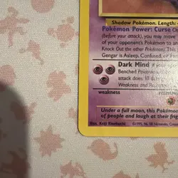 Pokemon Card Gengar 20/62 Fossil Rare Non Holo WOTC LP/EXC - Image 3
