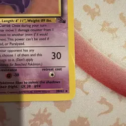 Pokemon Card Gengar 20/62 Fossil Rare Non Holo WOTC LP/EXC - Image 4