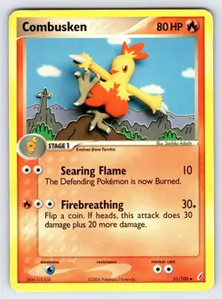 Combusken 31/100 2006 EX Crystal Guardians Pokemon Card Adachi Art Uncommon - Mp - Image 1