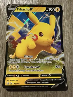 JUMBO Pikachu V SWSH061 Black Star Promos Ultra Rare Holo Pokemon Card M/NM - Image 1