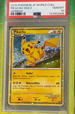 🌀2010 POKEMON JPN WORLD COLLECTION GERMAN PIKACHU-HOLO PSA 10- Swirl 🌀POP#85🌀 - Image 2