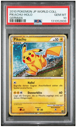 🌀2010 POKEMON JPN WORLD COLLECTION GERMAN PIKACHU-HOLO PSA 10- Swirl 🌀POP#85🌀 - Image 4