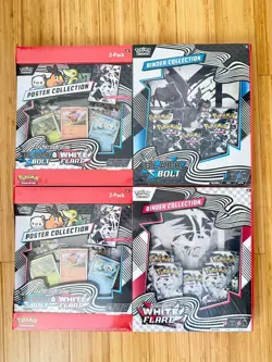 Pokemon Black Bolt and White Flare Binder + Poster Collection Sam's Club Bundles - Image 1