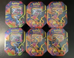 6x Mega Charizard Tins - Mega Charizard X & Y ex Tins (Lot Of 6) Pokemon SEALED - Image 1