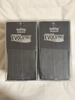 Pokemon TCG: SW&SH Evolving Skies ETB Pair Of 2 Artworks w Plastic Display Case - Image 2