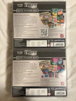 Pokemon TCG: SW&SH Evolving Skies ETB Pair Of 2 Artworks w Plastic Display Case - Image 3