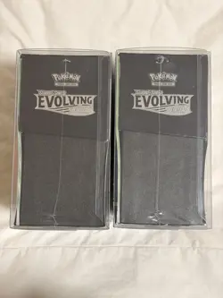 Pokemon TCG: SW&SH Evolving Skies ETB Pair Of 2 Artworks w Plastic Display Case - Image 4