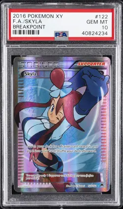 2016 POKEMON XY BREAKPOINT #122 FULL ART/SKYLA PSA 10 - Image 1