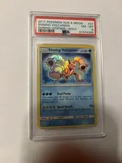 2017 Pokemon Shining Legends Volcanion Holo #27/73 PSA 8 - Image 1