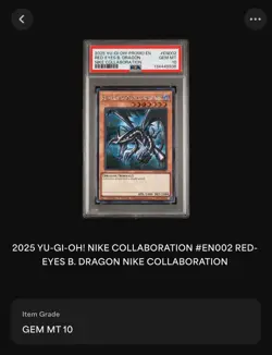 2025 Yu-Gi-Oh! EN Nike Collaboration Red-Eyes Black Dragon #EN002 Air Max PSA 10 - Image 4
