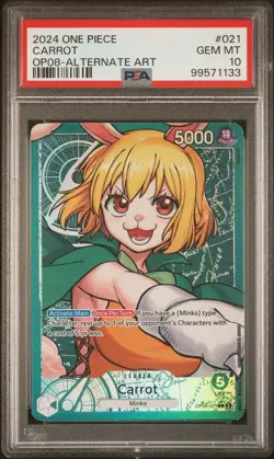 One Piece Two Legends Carrot OP08-021 Leader Alt Art English PSA 10 - Image 1
